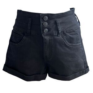 IBIZA PUSH UP Black Denim Shorts Size 7
